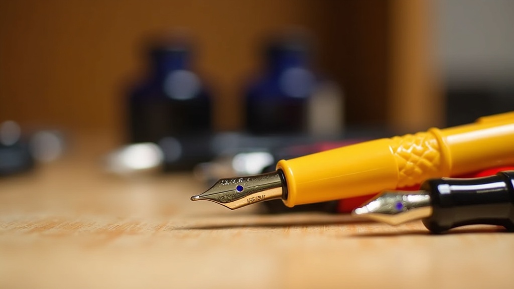 Best new fountain pens of 2026 including TWSBI Bahama Yellow arranged on a warm wooden desk
